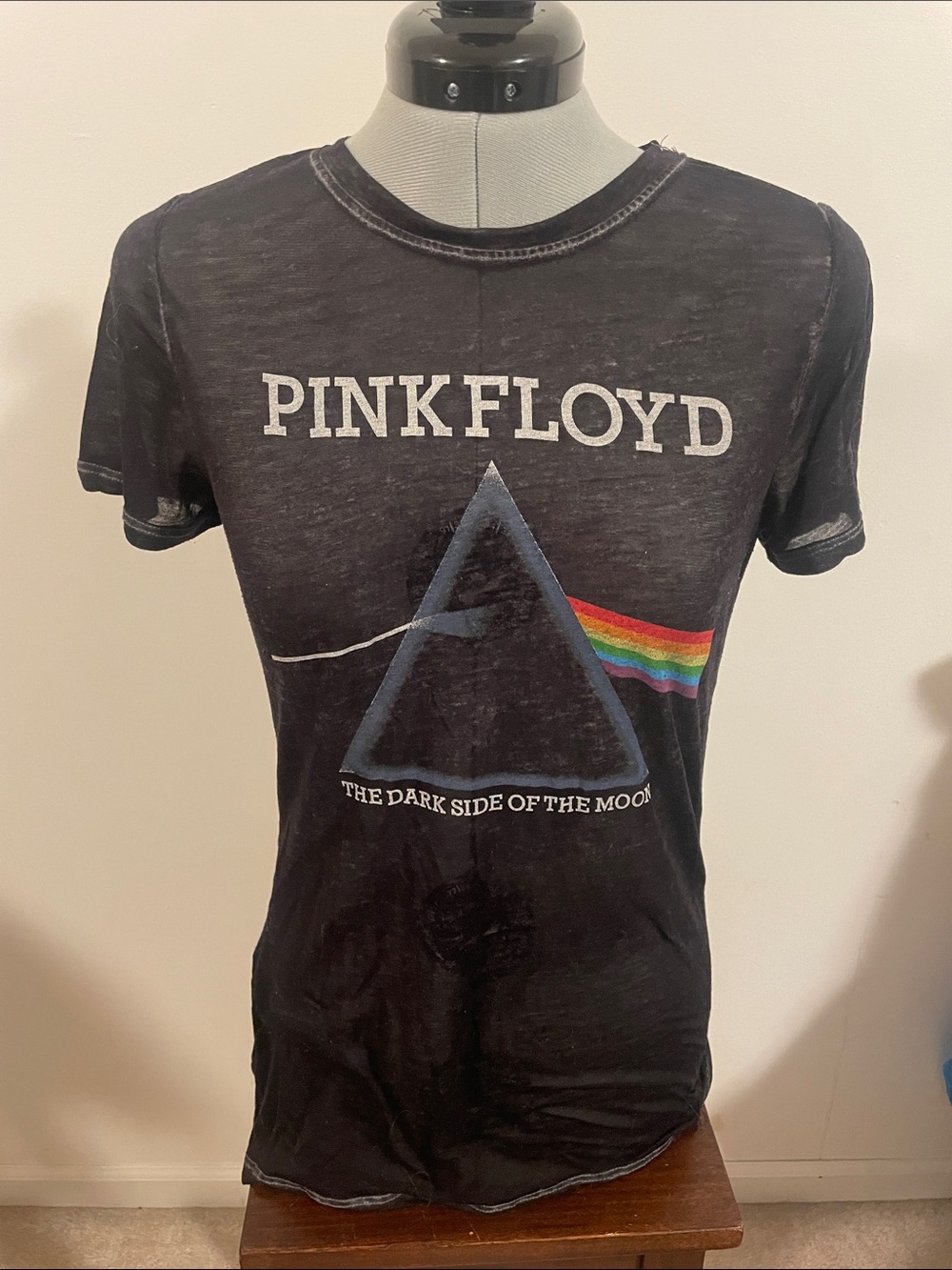 Pink Floyd Black Transparent Tee w/ Prism Rainbow Graphic - XS